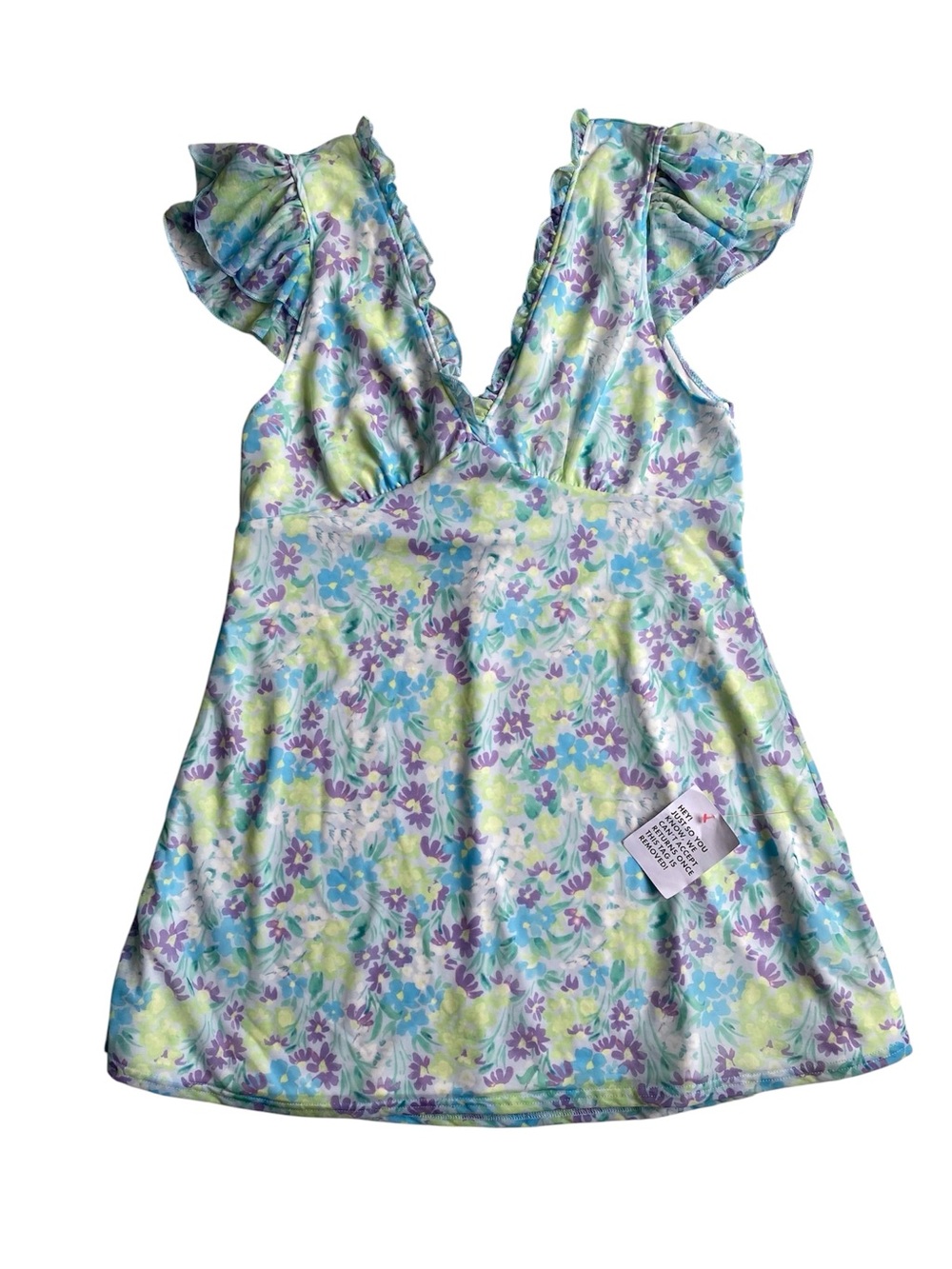 AWT ASOS Desing Curve Floral Tie Waist Mini Dress Size 18 - Picture 5 of 14